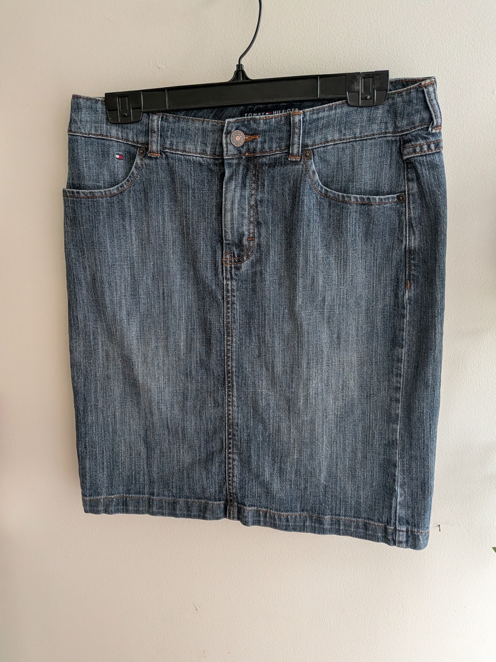 Tommy Hilfiger Blue Denim Straight Skirt